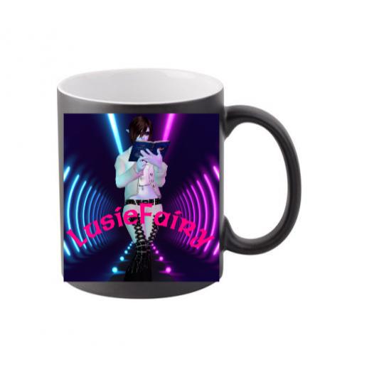 Svart porslinsmugg som ändrar färg - Ditt tryck