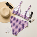 Recycled high-waisted bikini - Med pil mönster