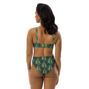 Recycled high-waisted bikini - Med grönt mönster