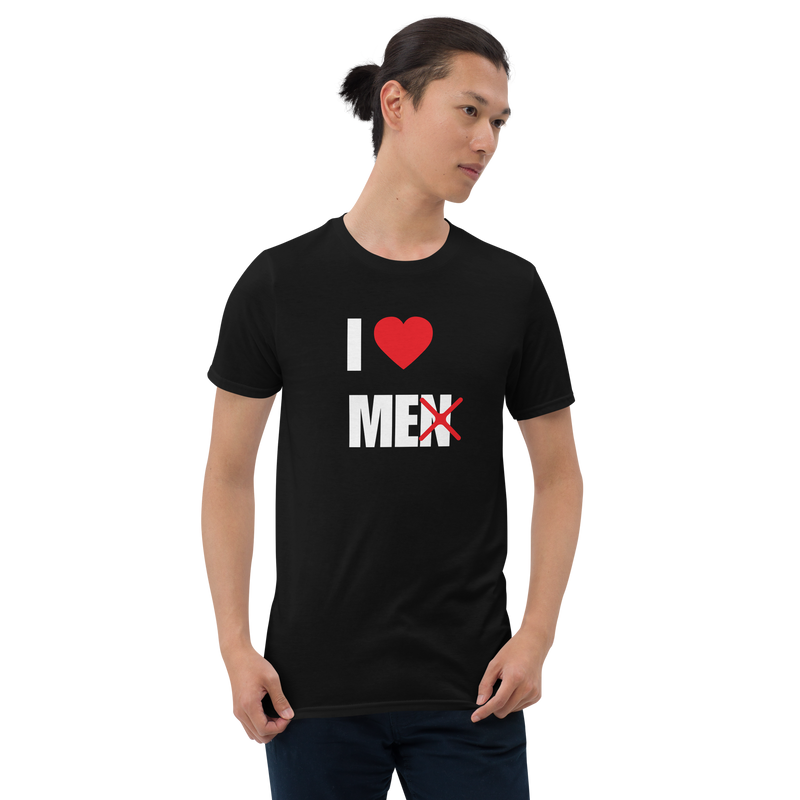 Kortärmad t-shirt i unisex-modell med texten - I love me