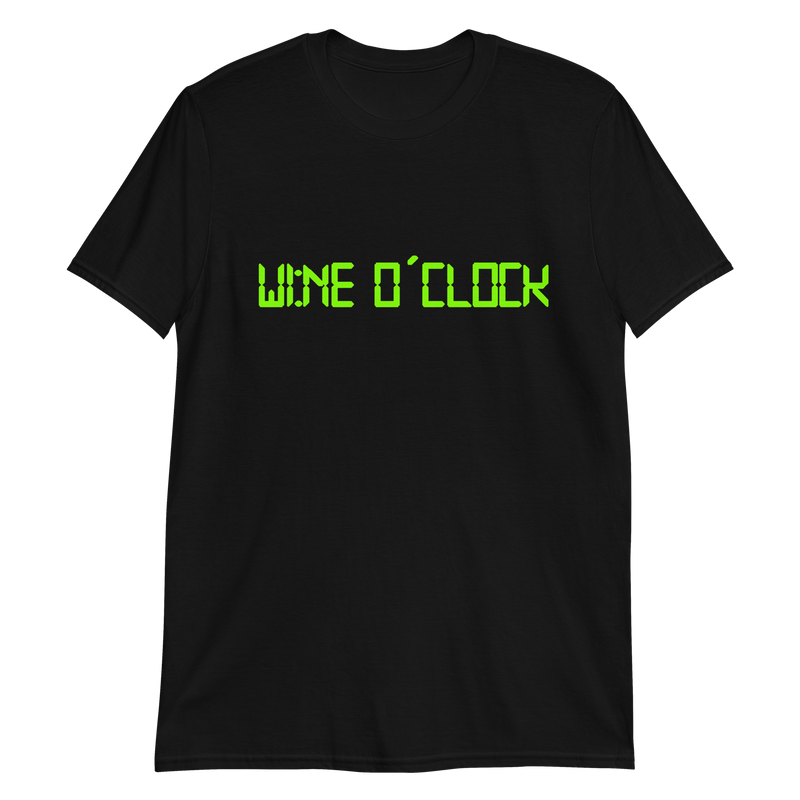 Kortärmad t-shirt i unisex-modell med texten - Wine o clock