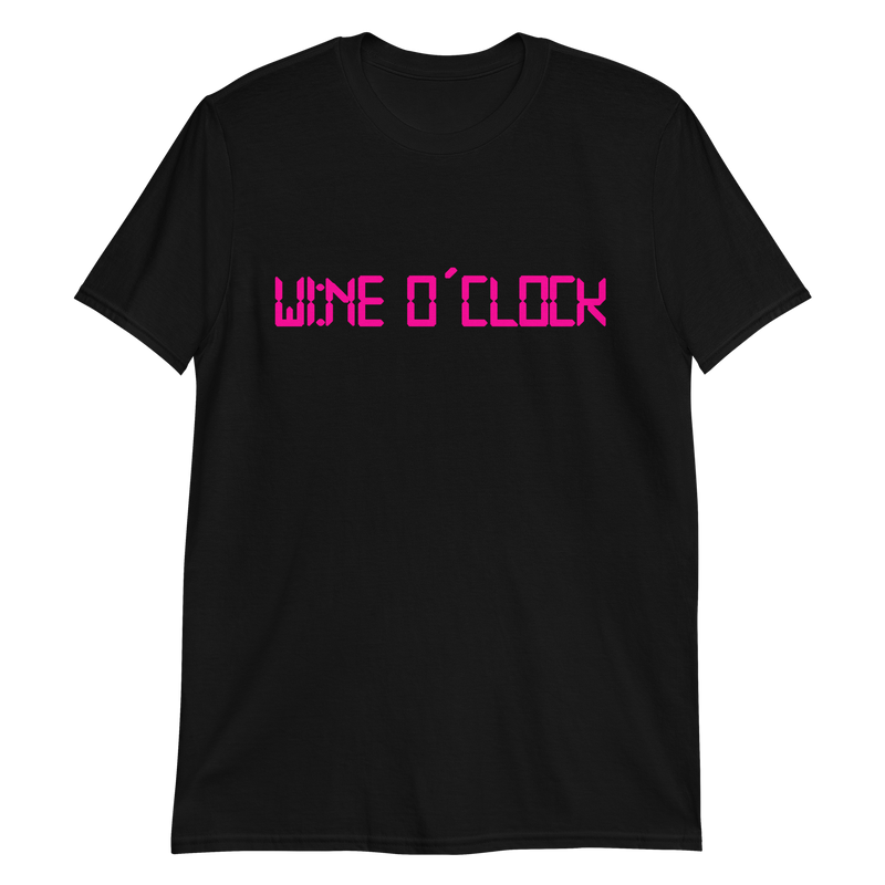 Kortärmad t-shirt i unisex-modell med texten - Wine o clock