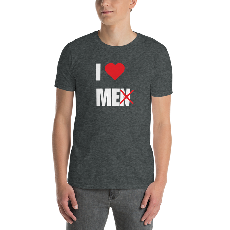 Kortärmad t-shirt i unisex-modell med texten - I love me