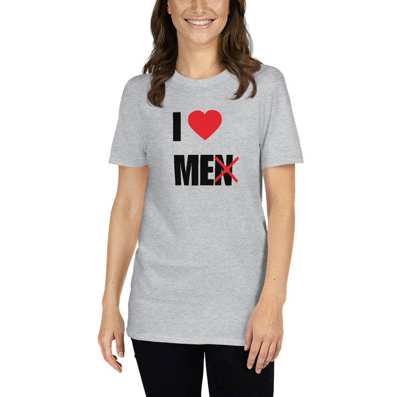 Kortärmad t-shirt i unisex-modell med texten - I love me