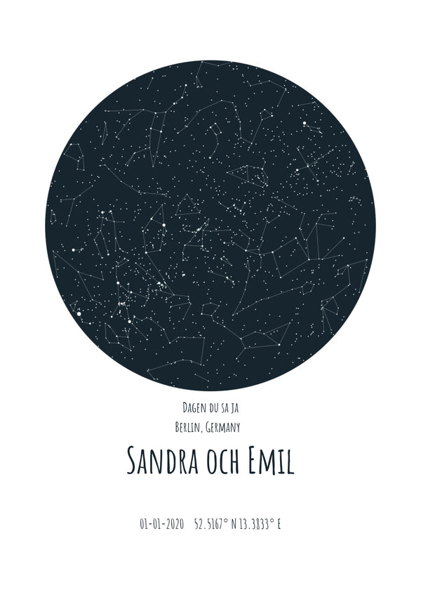 Stjärnkarta med ditt namn
