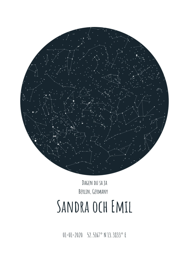 Stjärnkarta med ditt namn