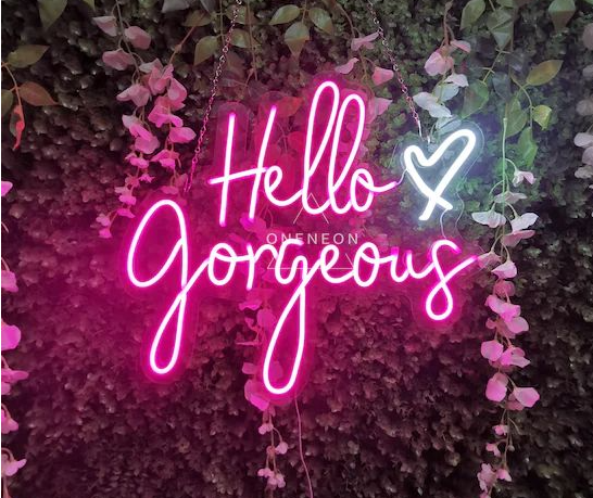 Hello Gorgeous - neonskylt
