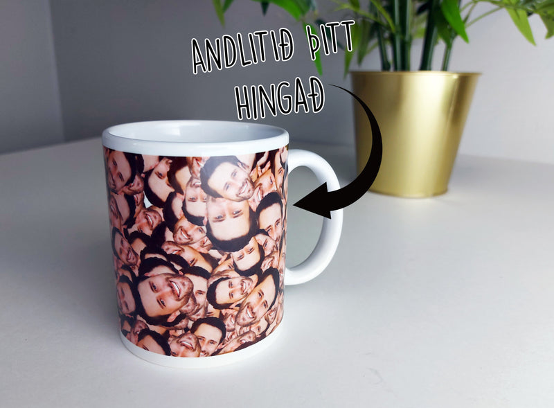 Porslinsmugg med ditt ansikte på