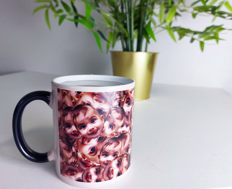 Porslinsmugg med ansiktstryck