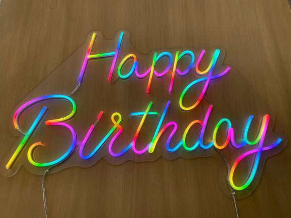 Happy Birthday - neonskylt