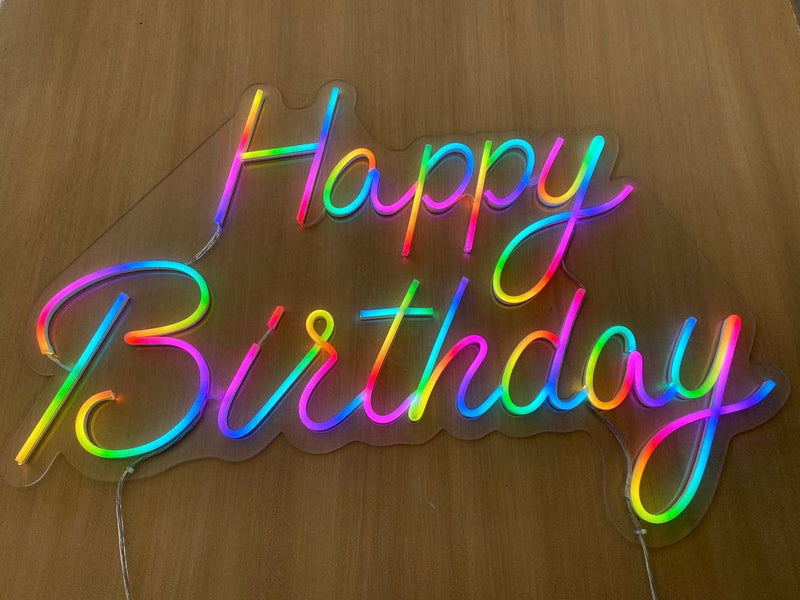 Happy Birthday - neonskylt