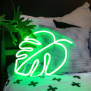 Grönt blad - neonskylt