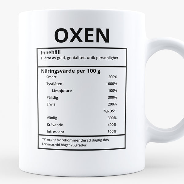 Porslinsmugg med stjärntecknet Oxen