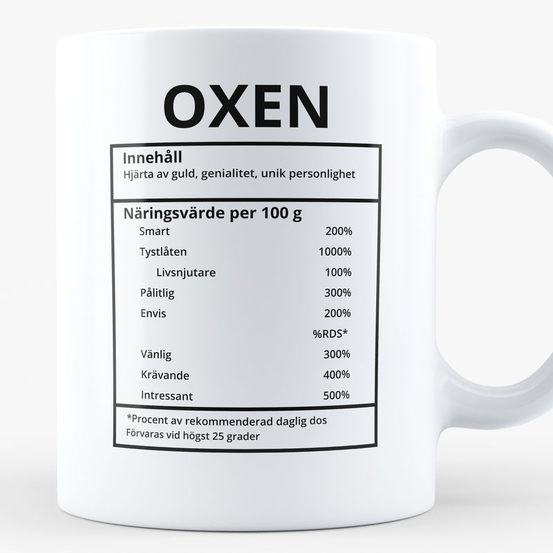 Porslinsmugg med stjärntecknet Oxen