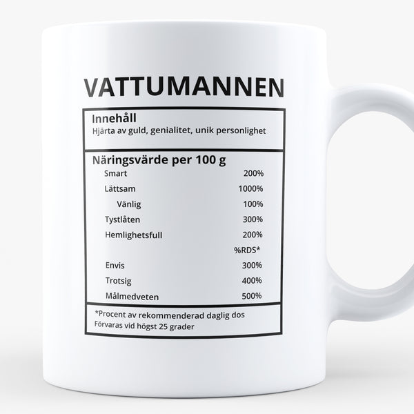Porslinsmugg med stjärntecknet Vattumannen