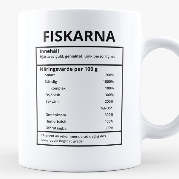 Porslinsmugg med stjärntecknet Fiskarna