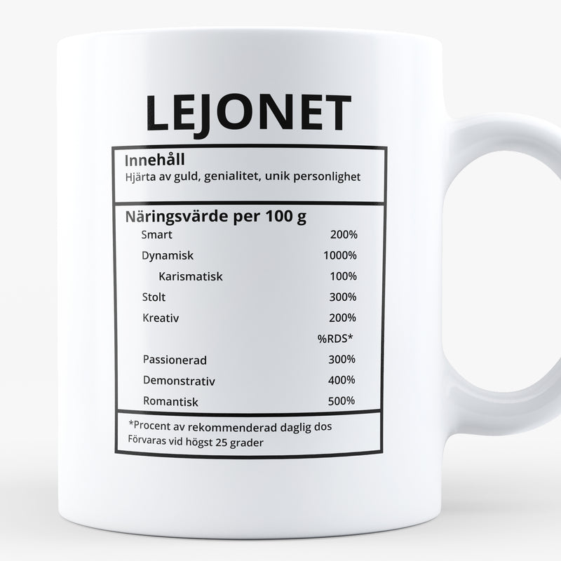 Porslinsmugg med stjärntecknet Lejonet