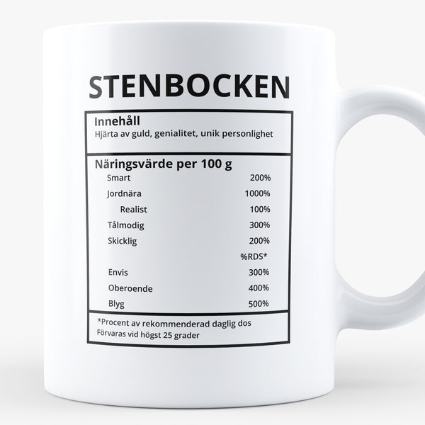 Porslinsmugg med stjärntecknet Stenbocken