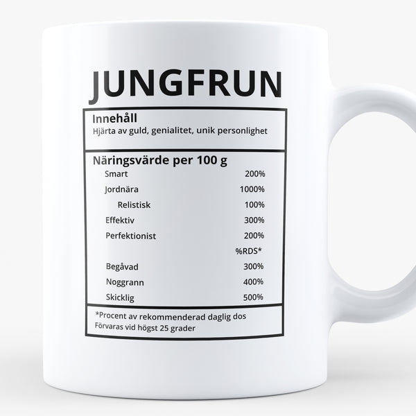 Porslinsmugg med stjärntecknet Jungfrun