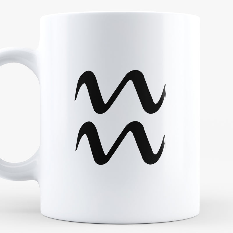 Porslinsmugg med stjärntecknet Vattumannen