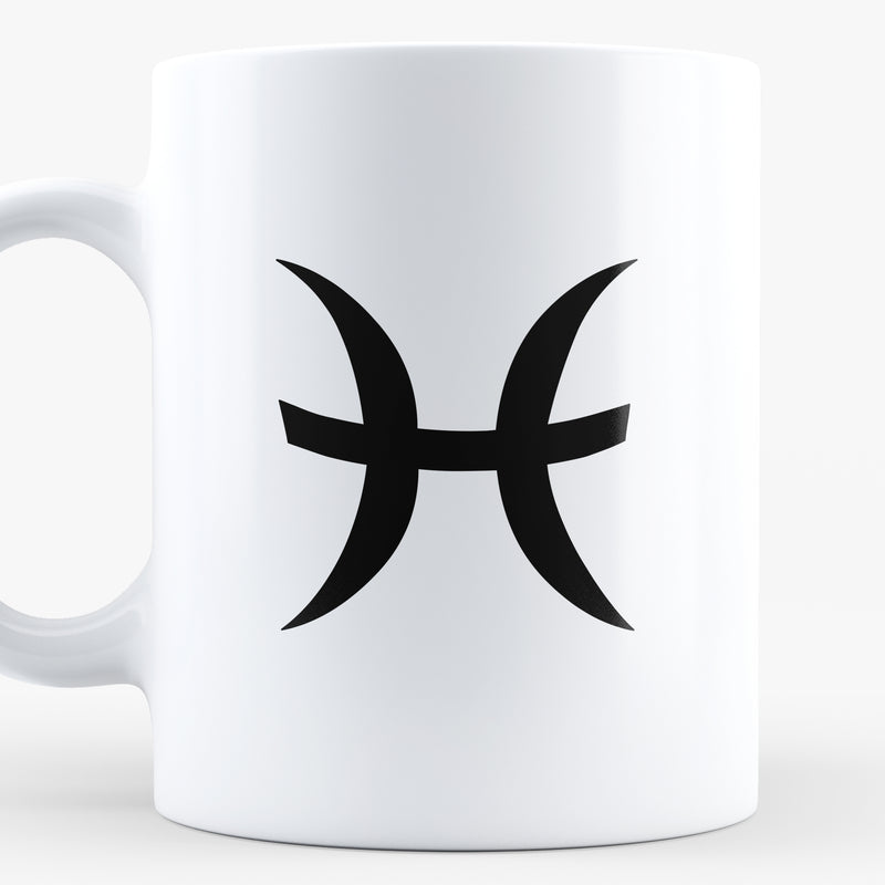 Porslinsmugg med stjärntecknet Fiskarna