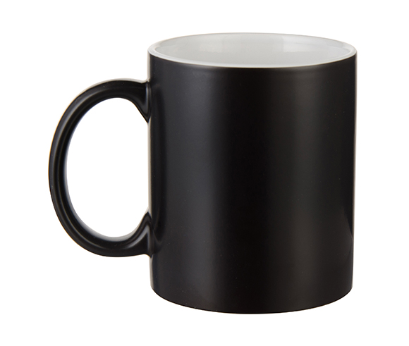 Svart porslinsmugg som ändrar färg - Ditt tryck