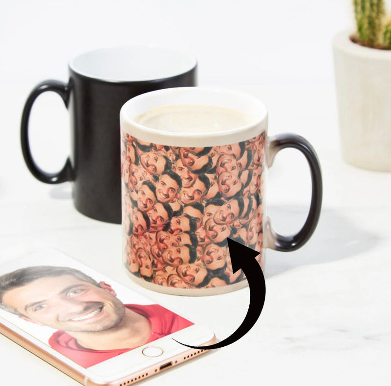 Porslinsmugg med ansiktstryck