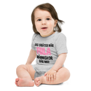 Babybody med texten "Jag gråter när"