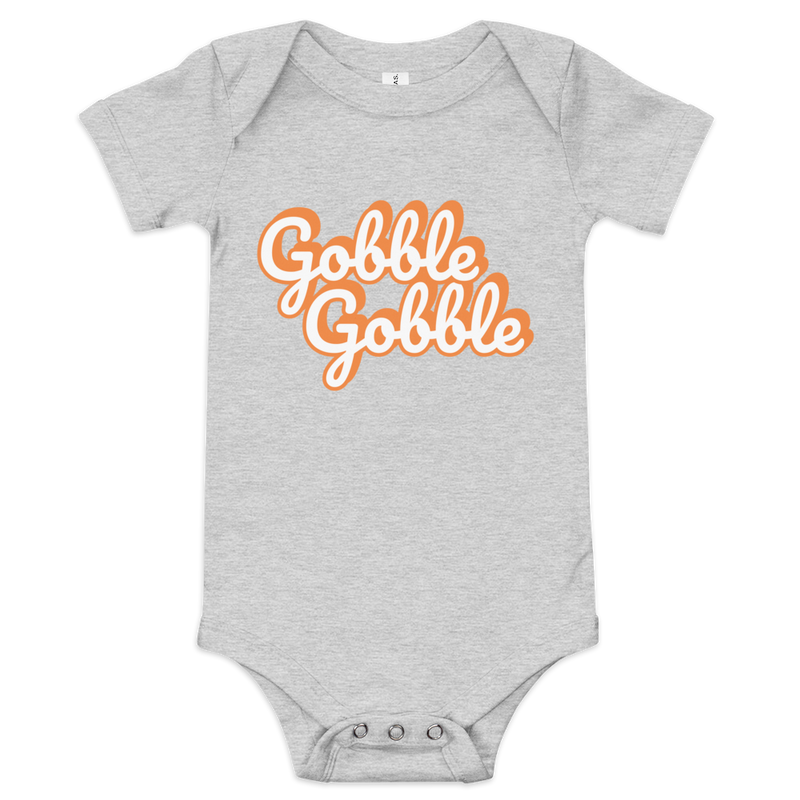 Babybody med texten "Gobble gobble"