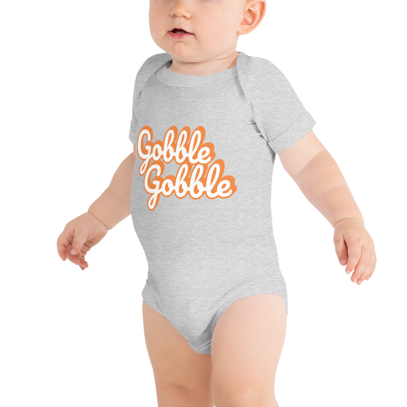 Babybody med texten "Gobble gobble"