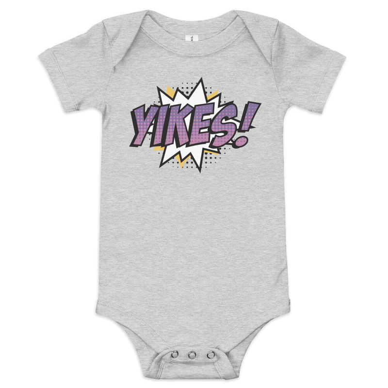 Babybody med texten "YIKES!"