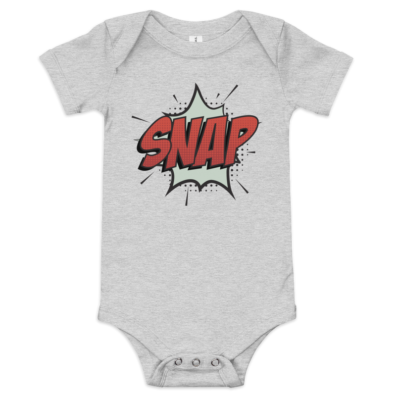 Babybody med texten "SNAP"
