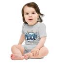 Babybody med texten "POOF"