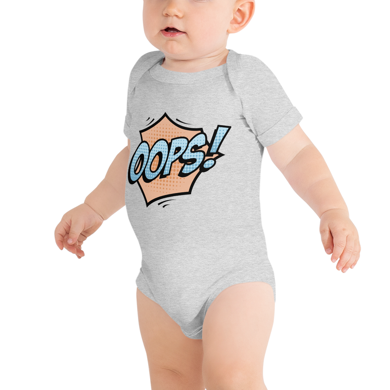 Babybody med texten "OOPS!"