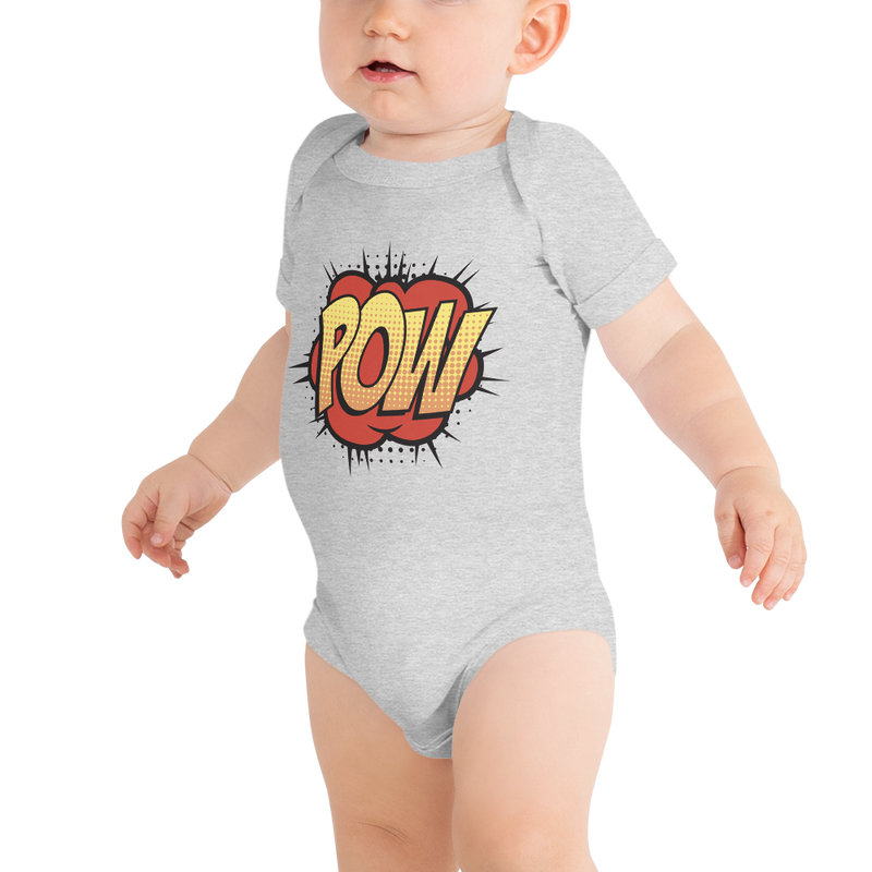 Babybody med texten "POW"