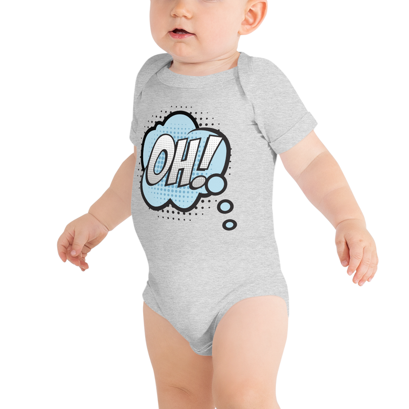Babybody med texten "OH!"