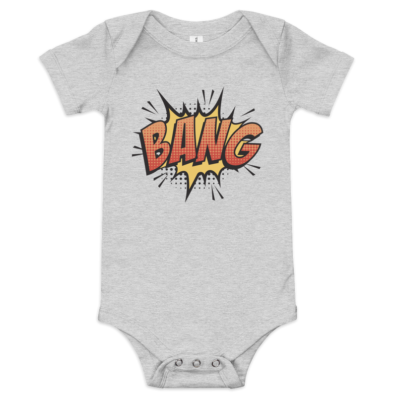 Babybody med texten "BANG"