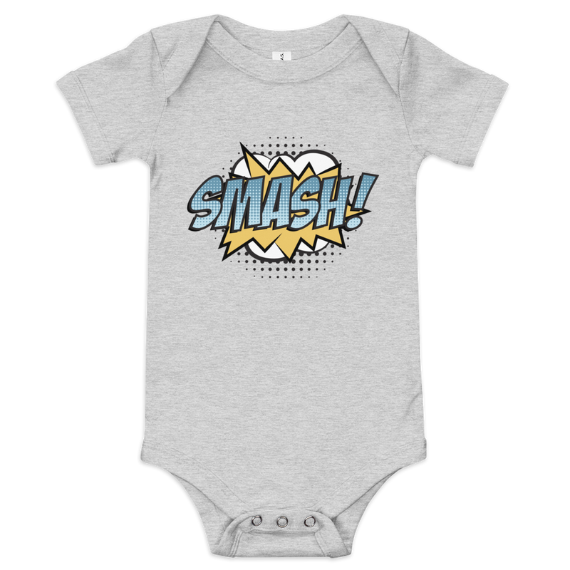Babybody med texten "SMASH!"