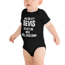 Babybody med texten "Jag är ett bevis"