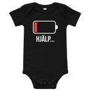 Babybody med texten "HJÄLP"