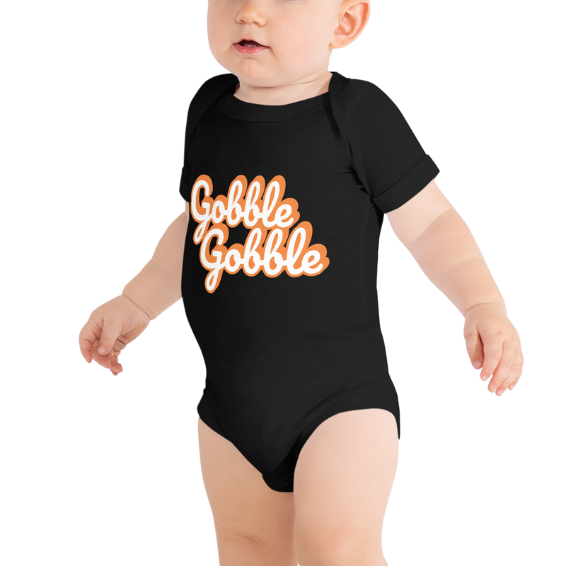 Babybody med texten "Gobble gobble"