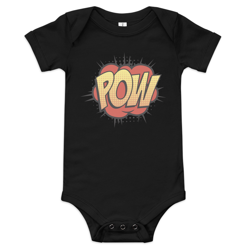 Babybody med texten "POW"