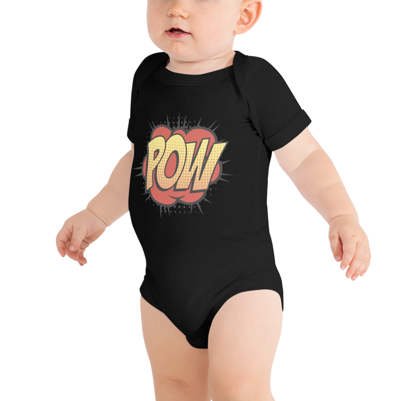 Babybody med texten "POW"