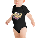 Babybody med texten "CRASH"