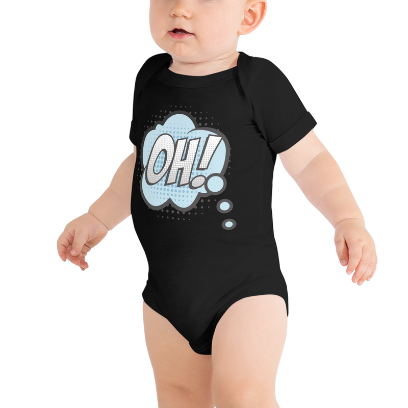 Babybody med texten "OH!"