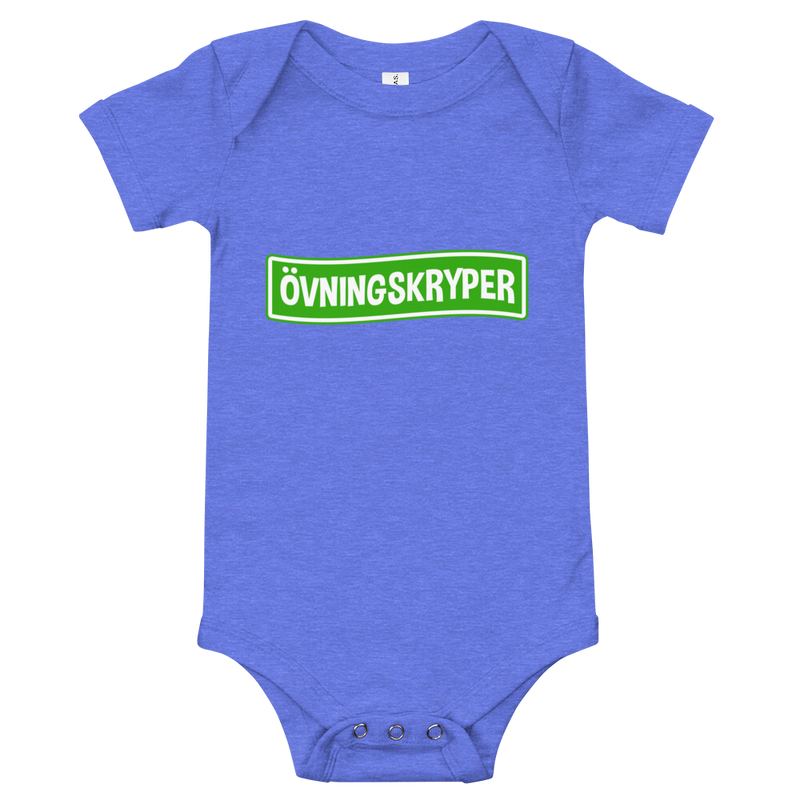 Babybody med texten "ÖVNINGSKRYPER"