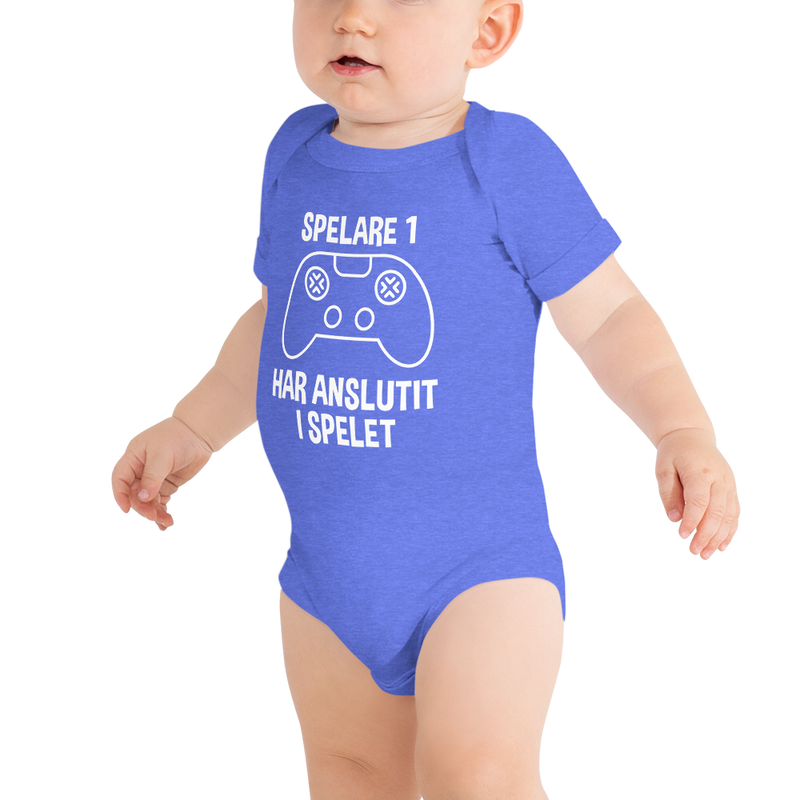 Babybody med texten "Spelare 1 har anslutit"