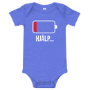 Babybody med texten "HJÄLP"