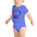 Babybody med texten "HJÄLP"