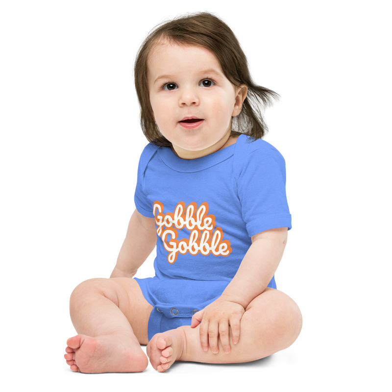 Babybody med texten "Gobble gobble"
